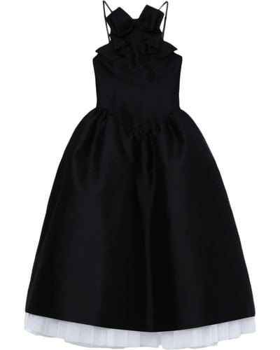 ShuShu/Tong Ausgestelltes Kleid mit Schleife - Schwarz