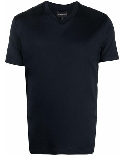 Emporio Armani T-Shirt mit V-Ausschnitt - Schwarz
