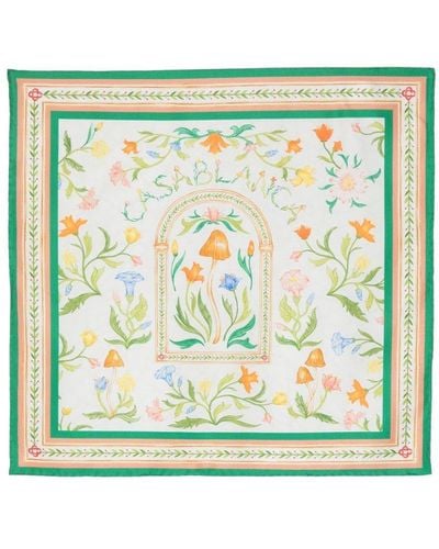 Casablancabrand Floral-print Silk Scarf - Green