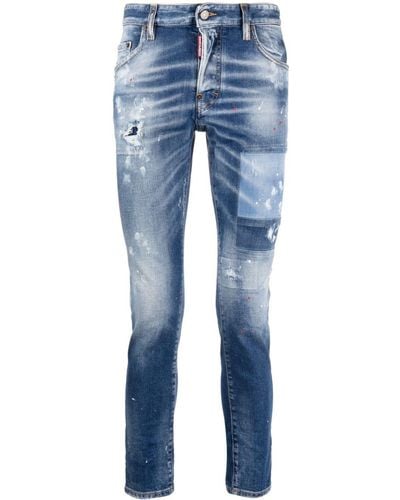 DSquared² Jeans Met Verfspetters - Blauw