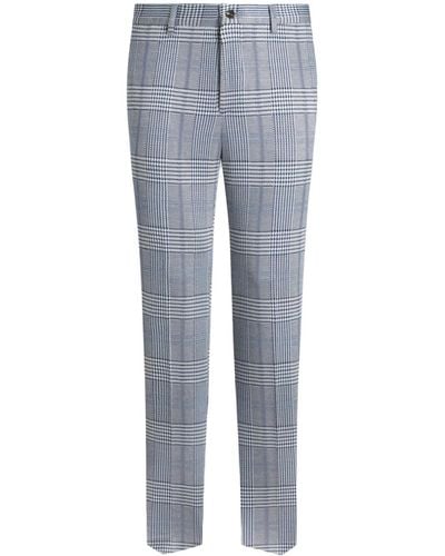 Etro Tailored Checked Trousers - Blue
