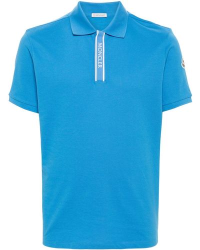 Moncler Piqué-weave polo shirt - Blau