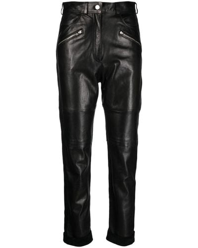 IRO Aysel Leather Trousers - Black