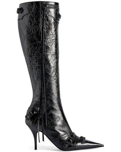 Balenciaga Cagole 90mm Leather Boots - Black