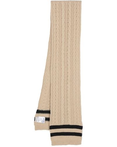 Moncler Cable Knit Cashmere Scarf - Natural