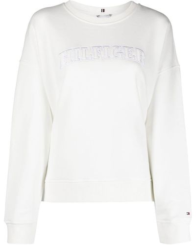 Tommy Hilfiger Sweat à logo brodé - Blanc