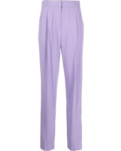 Emporio Armani Side-stripe Straight Leg Trousers - Purple