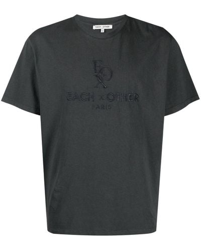 Each x Other Logo-embroidered Cotton T-shirt - Black