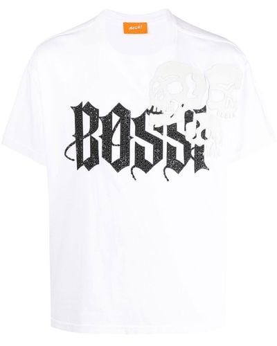 BOSSI SPORTSWEAR Logo-print Short-sleeved T-shirt - White