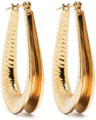 Annelise Michelson Ellipse Hammered Hoop Earrings - Metallic