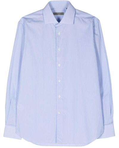 Corneliani Pinstriped Cotton Shirt - Blue
