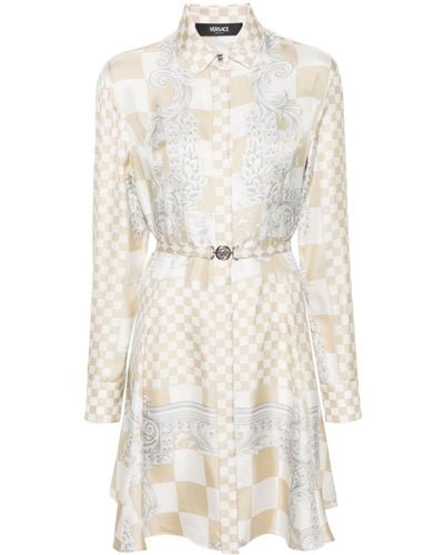 Versace Maxi-jurk Met Barokprint - Wit