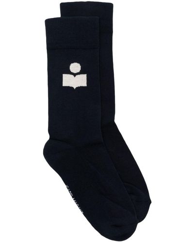 Isabel Marant Intarsien-Socken mit Logo - Blau