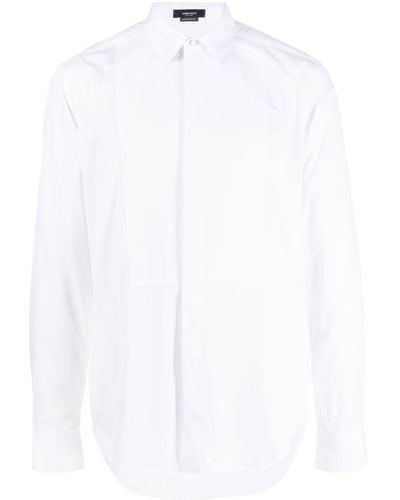 Versace Chemise en coton à manches longues - Blanc