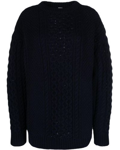 Totême Chunky Cable-knit Wool Sweater - Blue