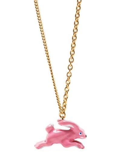 Marni Rabbit-shaped Pendant Necklace - Pink