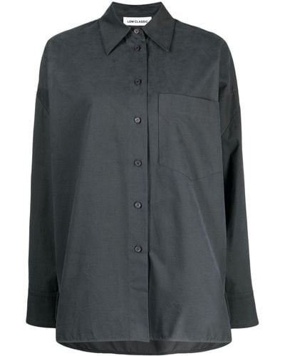 Low Classic Long-sleeve Cotton Shirt - Black
