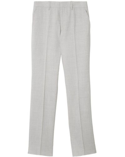 Burberry Pantalon de costume en laine - Blanc