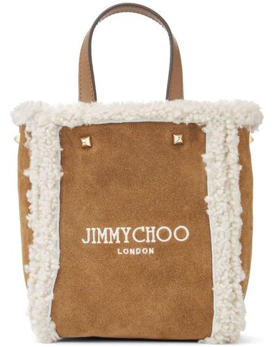 Jimmy Choo Sac à main Mini N/S en peau lainée - Neutre