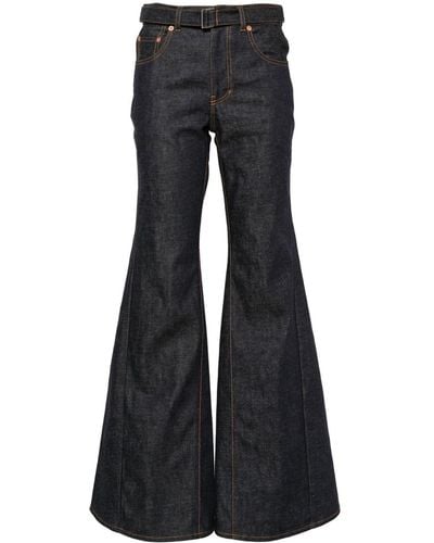 Sacai Mid-rise Bootcut Jeans - Blue