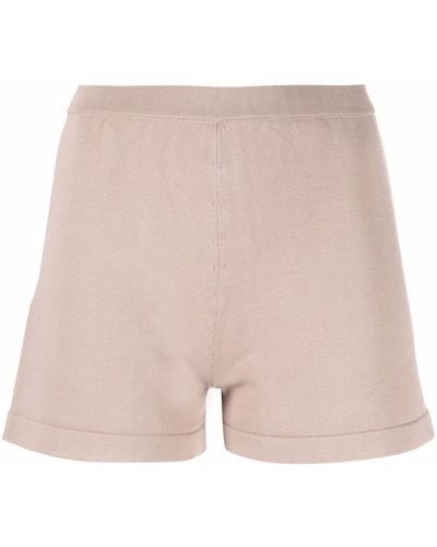 FEDERICA TOSI High-waisted Knit Shorts - Natural