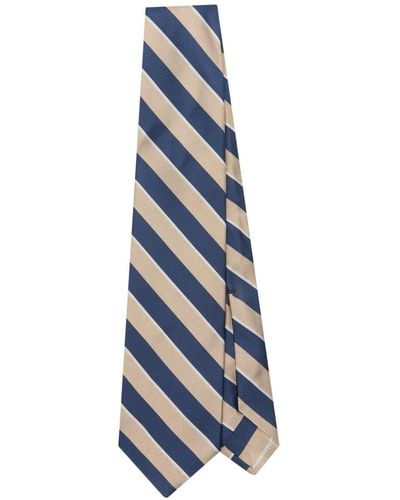 Barba Napoli Stripe-pattern Silk Tie - Blue