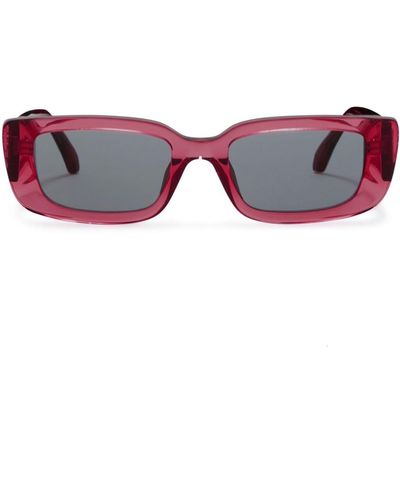 Palm Angels Yosemite Rectangle-frame Sunglasses - Red