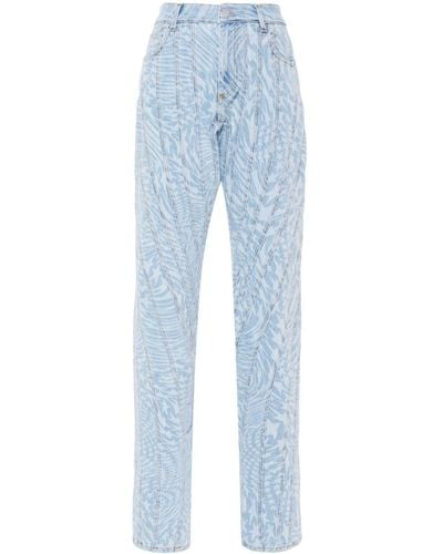 Mugler Jeans Met Toelopende Pijpen - Blauw