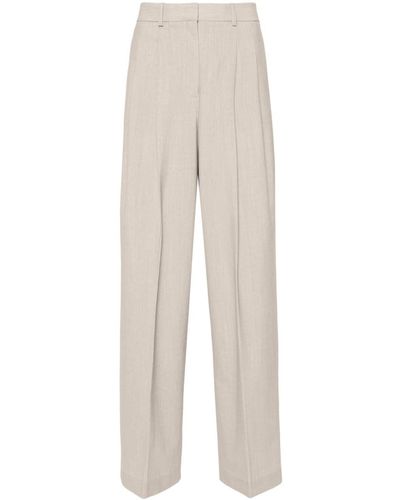 Theory Pantalones anchos con pliegues - Blanco