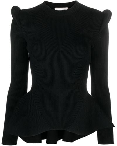 Alexander McQueen Kickback Wool-blend Sweater - Black