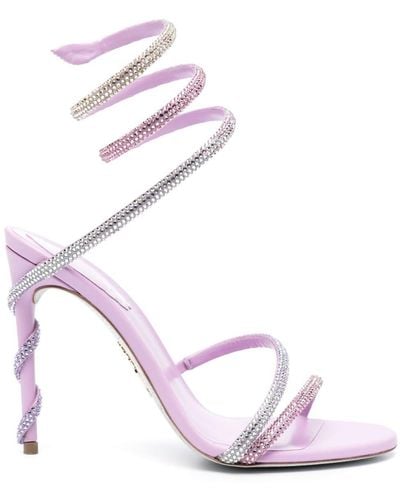 Rene Caovilla 115mm Rhinestone-embellished Sandals - Pink