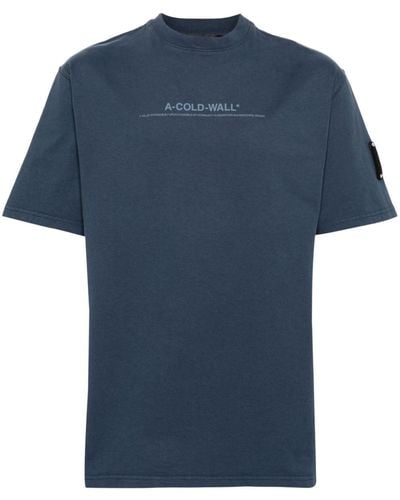 A_COLD_WALL* Discourse T-Shirt mit Logo-Print - Blau