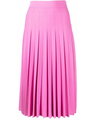 Balenciaga Falda midi plisada - Rosa