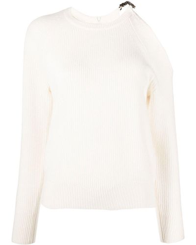 MICHAEL Michael Kors Cold-shoulder Ribbed Sweater - White