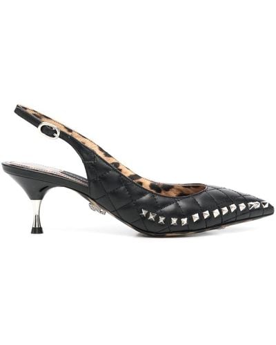 Philipp Plein Stud-embellished Mid-heeled Court Shoes - Black