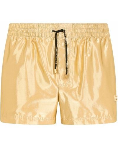 Dolce & Gabbana Drawstring Metallic Swim Shorts