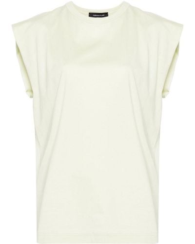 Fabiana Filippi Sleeveless Cotton T-shirt - Natural
