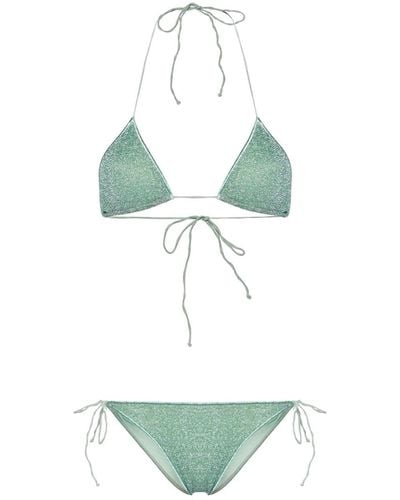 Oséree Lumière Triangel-Bikini aus Lurex - Grün