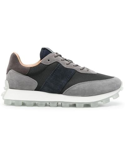 Tod's Suede-panel Ribbed Trainers - Grey