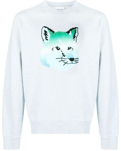Maison Kitsuné Vibrant Fox Head Sweatshirt - Blue
