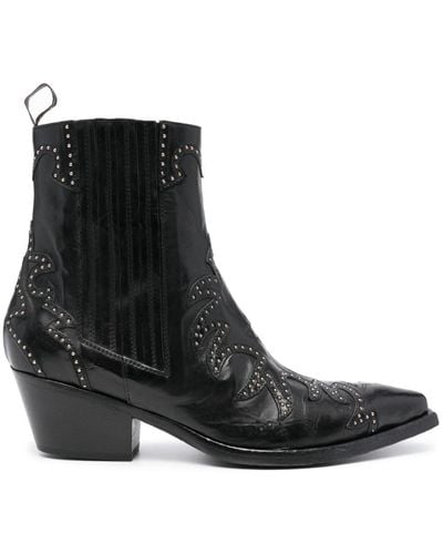 Sartore 45mm Stud-detail Leather Boots - Black