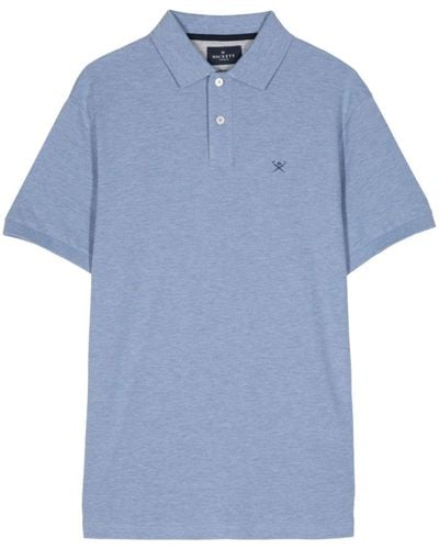 Hackett Logo Embroidered Polo Shirt - Blue