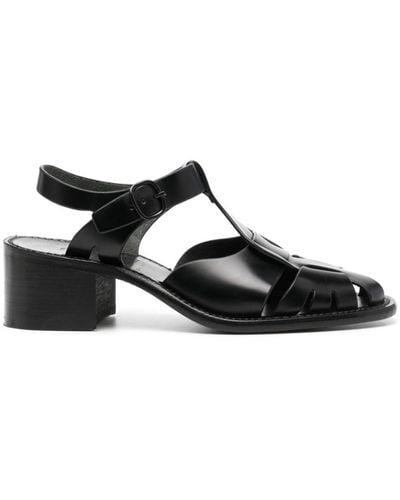 Hereu Pesca Leather Sandals - Black