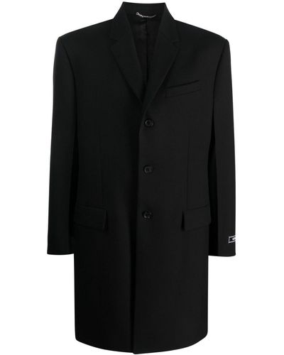 Versace Tailored Virgin-wool Coat - Black