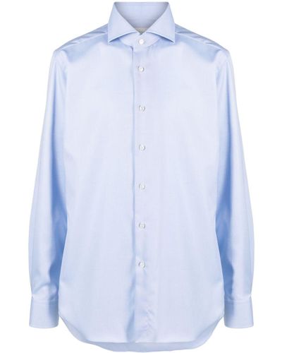 Xacus Overhemd Met Uitgesneden Kraag - Blauw