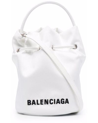 Balenciaga Xs Wheel Bucket Bag - White
