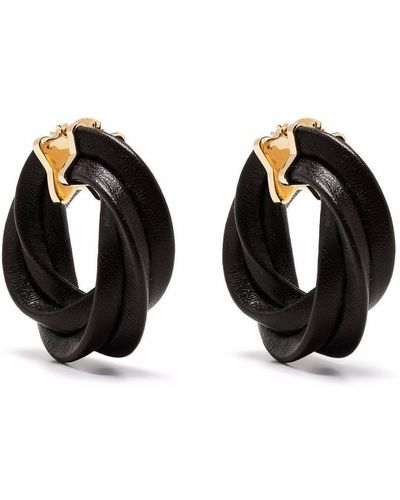 Bottega Veneta Twisted Hoop Earrings - Brown