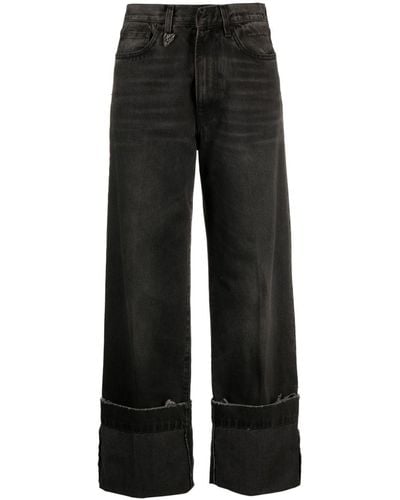 R13 Nina Straight Wide-leg Jeans - Black