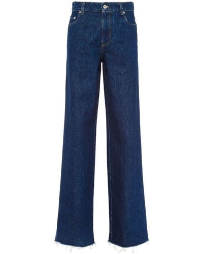 Miu Miu Raw-cut Straight-leg Jeans - Blue