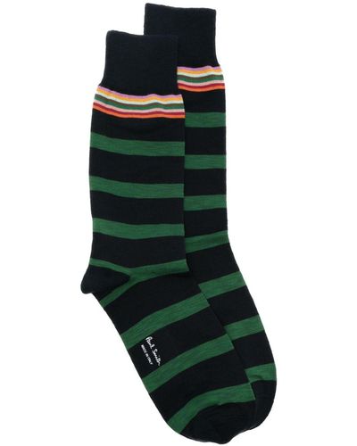 Paul Smith Striped Cotton Socks - Green